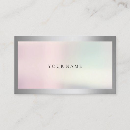 フレームグラデーション単プロフェッショナルグレーシルバーパール 名刺 (正面)