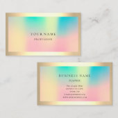 フレームグラデーション単プロフェッショナル金ゴールドグラデーションパール 名刺 (正面/裏面)