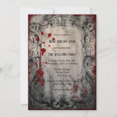 フレームグランジ血ハンドプリントハロウィーン 招待状 (正面)