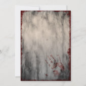 フレームグランジ血ハンドプリントハロウィーン 招待状 (裏面)