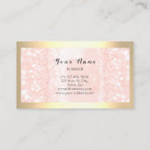 フレームグリッタードリップメイクアップアーティストバラの点滅MUA 名刺 (裏面)