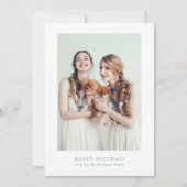 フレームシンプル写真コラージュ緑のクリスマスの幸せ シーズンカード (正面)