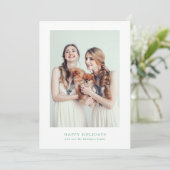 フレームシンプル写真コラージュ緑のクリスマスの幸せ シーズンカード (スタンド正面)