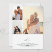 フレームシンプル写真コラージュ緑のクリスマスの幸せ シーズンカード (裏面)