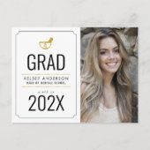 フレームシンプル薬局の卒業発表 ポストカード (正面)