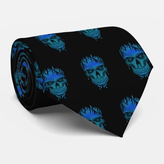 フレームスカル – 青 ネクタイ (ロール)