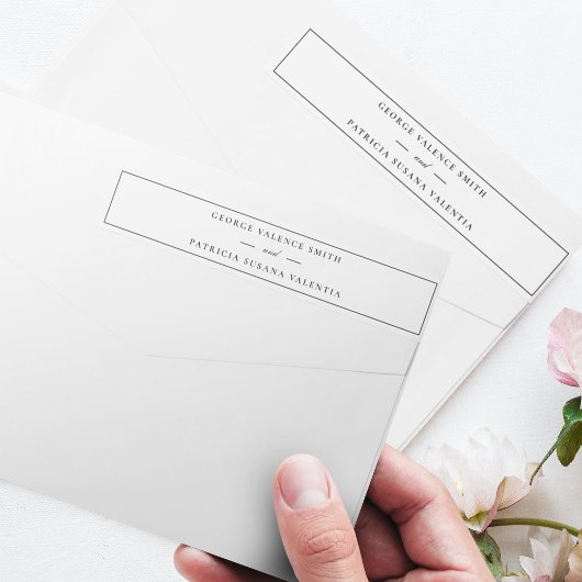 フレームスクエレガントリプト結婚白黒 ラップアラウンドラベル