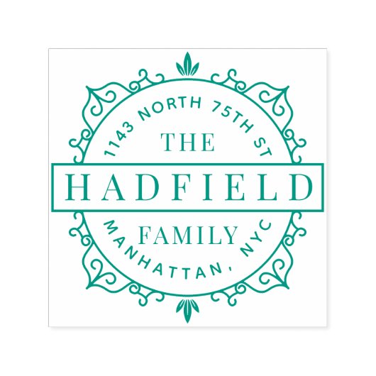 フレームスタイリッシュとファモダンミリ名の差出人住所 セルフインキングスタンプ (デザイン)