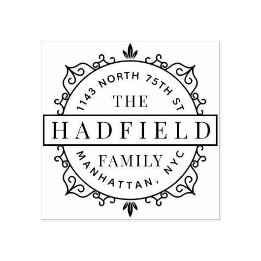 フレームスタイリッシュとファモダンミリ名の差出人住所 ラバースタンプ (インプリント)