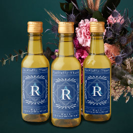 フレームスタイリッシュネイビーモノグラム ワインラベル