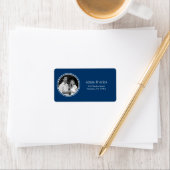 フレームスタイリッシュフォト住所 シール(Navy) ラベル (インサイチュ)