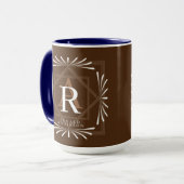 フレームスタイリッシュブラウンモノグラムマグ マグカップ (正面左)