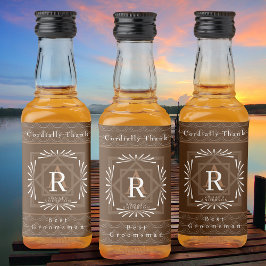 フレームスタイリッシュブラウンモノグラム リキュールボトルラベル