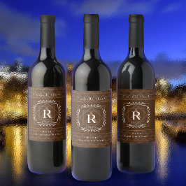 フレームスタイリッシュブラウンモノグラム ワインラベル