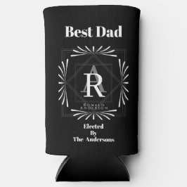 フレームスタイリッシュブラックモノグラム スリム缶クーラー