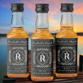 フレームスタイリッシュブラックモノグラム リキュールボトルラベル