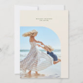 フレームスタイリッシュモダングリーンクリームクリスマスフォト シーズンカード (正面)