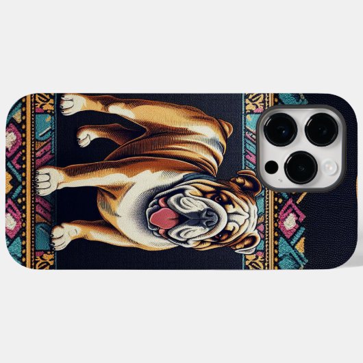 フレームスタイリッシュ付きのリアルなブルドカラフルッグ Case-Mate iPhoneケース (裏面 (横))