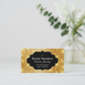 フレームスタイリッシュ |スパークル(金ゴールド) 名刺 (スタンド正面)