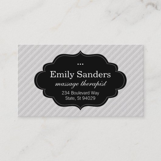 フレームスタイリッシュ |テクスストライプのチャ 名刺 (正面)