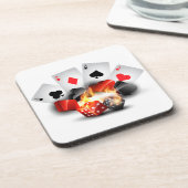 フレームトランプのポーカーカジノホワイト コースター (左側)