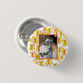 フレームパーソナライズされた付きペットフォトボタン 缶バッジ (正面&裏面)
