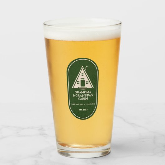 フレームパーソナライズされたAフレームのキャビンを家族で運ぶ タンブラーグラス (ドリンク正面)