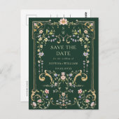 フレームビクトリアンウェディング華美日付の保存 ポストカード (正面/裏面)