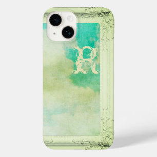 フレームビクトリアンスカイクラウドティール(緑がかった色)クリーム絵画の外観 Case-Mate iPhone 14ケース