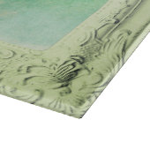 フレームビクトリアンス絵画キのエレガントティール(緑がかった色)クリーム カッティングボード (角)