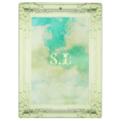 フレームビクトリアンス絵画キのエレガントティール(緑がかった色)クリーム クリップボード (裏面)