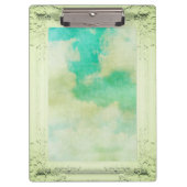 フレームビクトリアンス絵画キのエレガントティール（緑がかった色）クリーム クリップボード (正面)