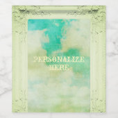 フレームビクトリアンス絵画キのエレガントティール(緑がかった色)クリーム ワインラベル (シングルラベル)