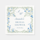 フレームビクトリアン華美ワイルドフラワーブライダルシャワー スタンダードカクテルナプキン (正面)