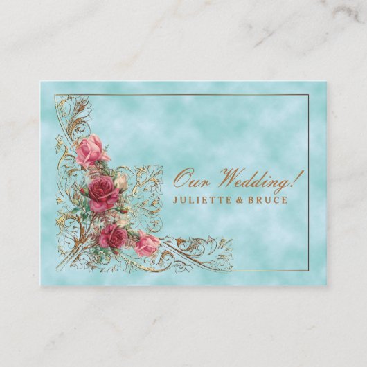 フレームビクトリアン-結婚式招待状スイート 名刺 (正面)