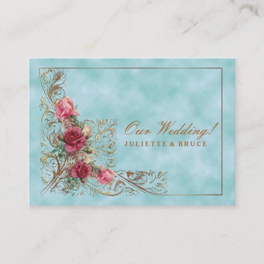 フレームビクトリアン-結婚式招待状スイート 名刺 (正面)