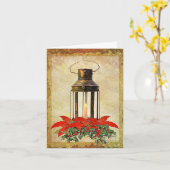 フレームファッションドクリスマスの古いランタン カード (黄色い花)