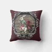 フレームファンシーホワイトラビットコラージュ装飾用クッション クッション (裏面)