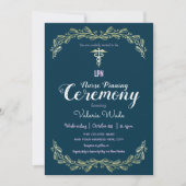 フレームファンシー卒業LPNナースピン留め式 招待状 (正面)