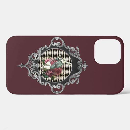 フレームファンシー白うさぎコラージュ Case-Mate iPhoneケース (裏面 (横))