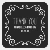 フレームファンシー結婚式の引き出物ラベル スクエアシール (正面)