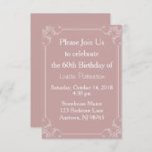 フレームファンシー誕生日大プリント招待状 招待状 (正面/裏面)