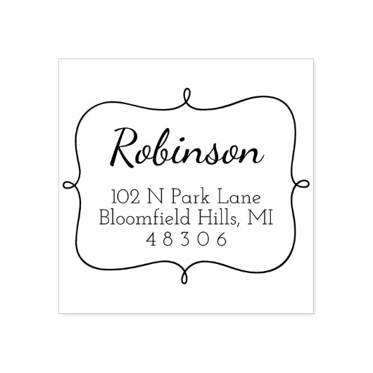 フレームファンシー |スクリプト差出人住所 ラバースタンプ (インプリント)