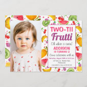 フレームフォトフルーティ2nd誕生日 招待状 (正面/裏面)