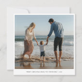 フレームフォト手書きビーチクリスマスファミリー シーズンカード (正面)