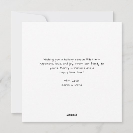 フレームフォト手書きビーチクリスマスファミリー シーズンカード (裏面)