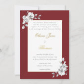 フレームフォーマル金ゴールドブルゴーニュEucalyptus BW結婚's 招待状 (正面)