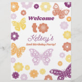 フレームブルレトロバタフライ誕生日へようこそ (正面)