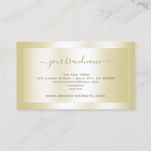 フレームプロフェッショナルによる目の引く金ゴールド効果 名刺 (裏面)