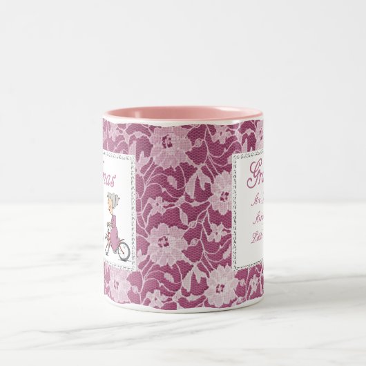 フレームマグカップに写真を追加 ツートーンマグカップ (中央)